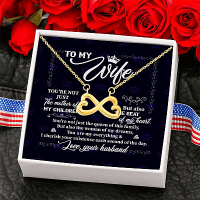 To My Wife You're Not Just the Mother of My Children Infinity Heart Pendant Necklace