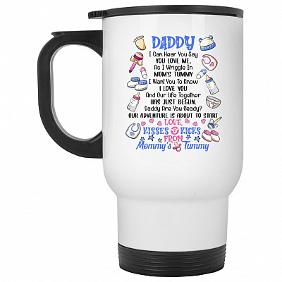 14 oz. White Travel Mug