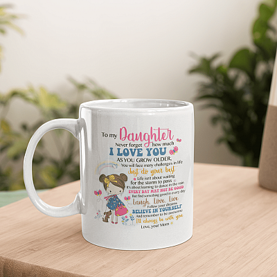 Alternative view of To My Daughter Never Forget How Much I Love You Coffee Mug - Beer Stein - Water Bottle - Color Changing Mug