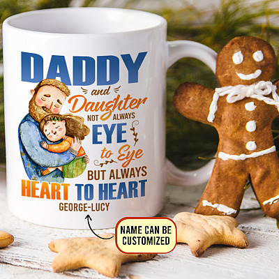 Personalized Dad Mug Daddy and Daughter Not Always Eye to Eye Coffee Mug - Beer Stein - Water Bottle