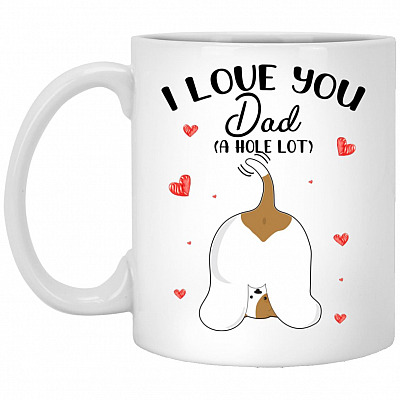 dog hole, White, 11 oz. White Mug