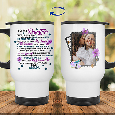 14 oz. White Travel Mug