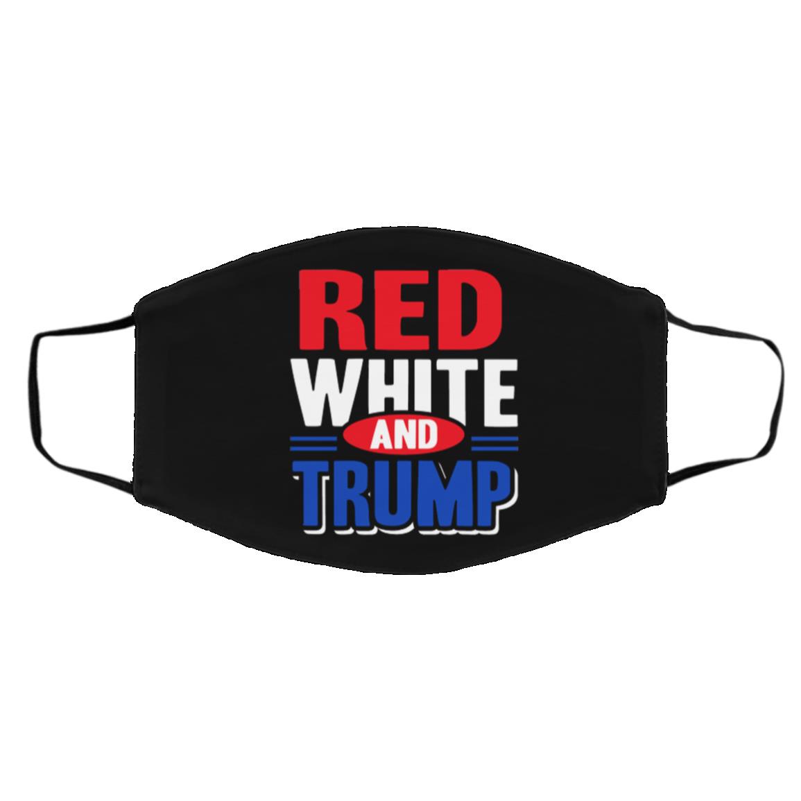 Red White And Trump Mask Cover, Black, Cloth Face Cover – Medium/Large Red White And Trump Mask Cover, Black, Cloth Face Cover – Medium/Large