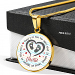 Personalized There Is No Foot Too Small that It Cannot Leave an Imprint on This World Circle Pendant Necklace - Circle Luxury Necklace (Gold Plated)