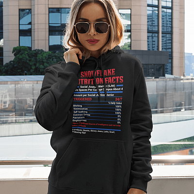 Alternative view of Snowflake Nutrition Facts USA Hoodie - Sweatshirt - Long Sleeve Shirt