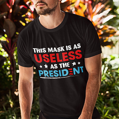Alternative view of That Mask Is As Useless As The President T-shirt - V-neck - Mask Is As Useless As Joe Biden Shirt
