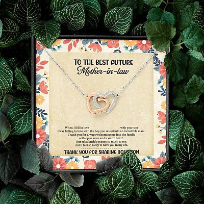 To The Best Future Mother-In-Law Thank You For Sharing Your Son Husband's Mom Interlocking Hearts Necklace