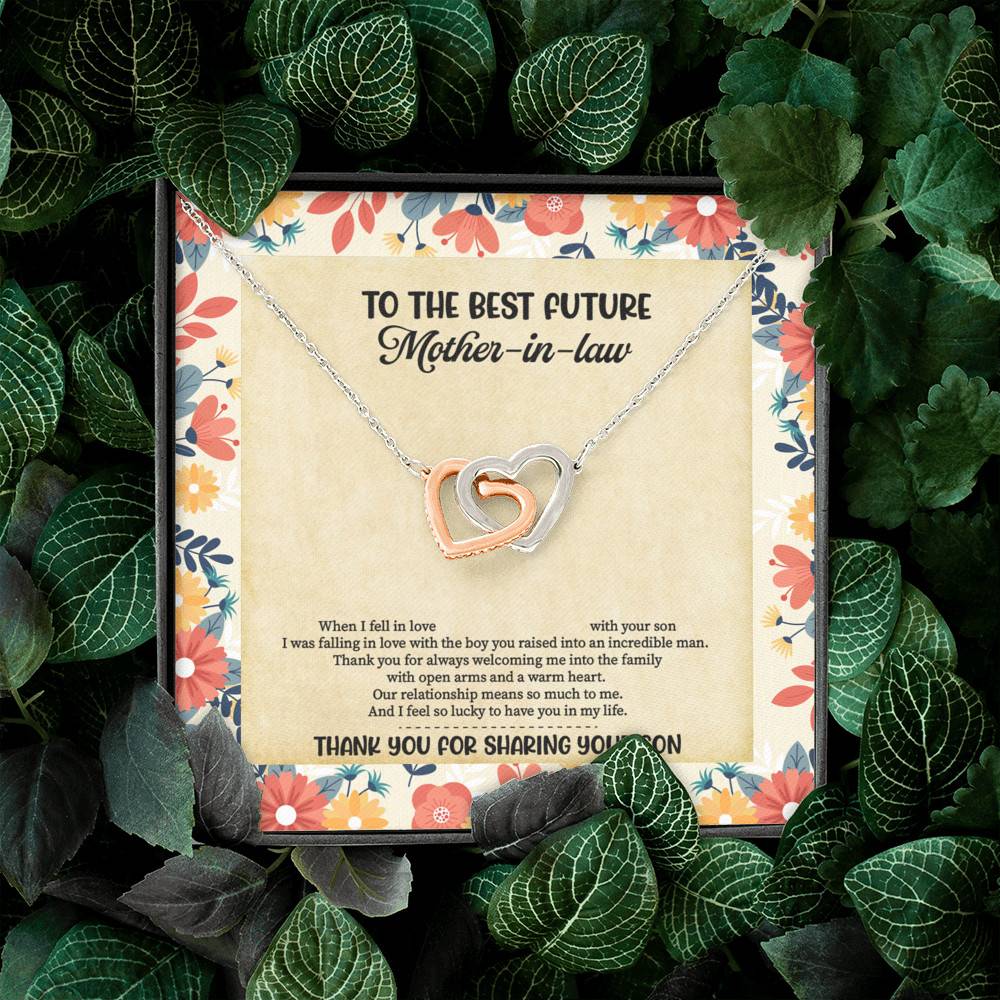 To The Best Future Mother-In-Law Thank You For Sharing Your Son Husband's Mom Interlocking Hearts Necklace