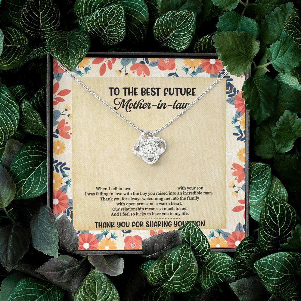 To The Best Future Mother-In-Law Thank You For Sharing Your Son Husband's Mom Love Knot Pendant Necklace