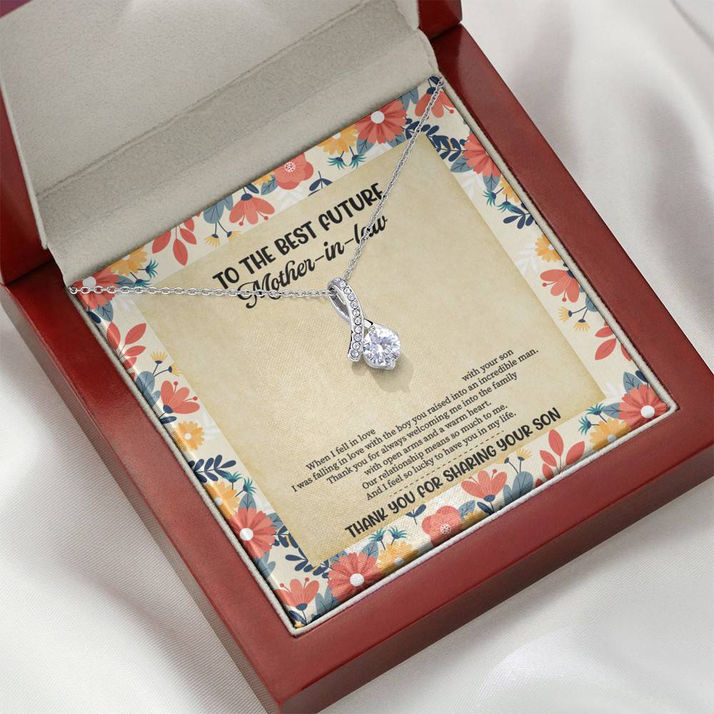 To The Best Future Mother-In-Law Thank You For Sharing Your Son Husband's Mom Alluring Pendant Necklace