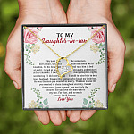 To My Daughter in Law We Love the Same Man You're the Answer I Love You Forever Love Pendant Necklace