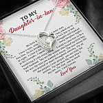 To My Daughter in Law We Love the Same Man You're the Answer I Love You Forever Love Pendant Necklace