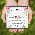 To My Daughter in Law We Love the Same Man You're the Answer I Love You Interlocking Hearts Pendant Necklace