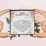 To My Daughter in Law We Love the Same Man You're the Answer I Love You Love Knot Pendant Necklace