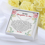 To My Daughter in Law We Love the Same Man You're the Answer I Love You Love Knot Pendant Necklace