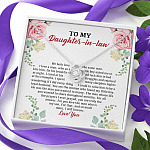 To My Daughter in Law We Love the Same Man You're the Answer I Love You Love Knot Pendant Necklace