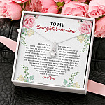 To My Daughter in Law We Love the Same Man You're the Answer I Love You Alluring Beauty Necklace