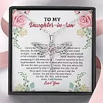 To My Daughter in Law We Love the Same Man You're the Answer I Love You Dragonfly Pendant Necklace
