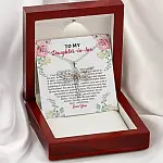 To My Daughter in Law We Love the Same Man You're the Answer I Love You Dragonfly Pendant Necklace