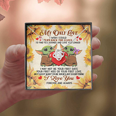 My Only Love I Wish I Could Turn Back The Clock Baby Yoda Couple Love Knot Necklace