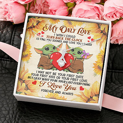 My Only Love I Wish I Could Turn Back The Clock Baby Yoda Couple Alluring Beauty Necklace