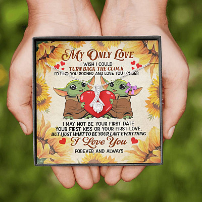 My Only Love I Wish I Could Turn Back The Clock Baby Yoda Couple Alluring Beauty Necklace