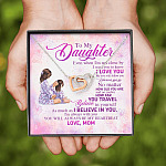 To My Daughter Even When I'm Not Close By I Want You To Know I Love You Joined Interlocking Hearts Necklace