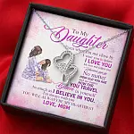 To My Daughter Even When I'm Not Close By I Want You To Know I Love You Double Hearts Necklace