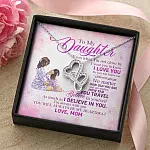 To My Daughter Even When I'm Not Close By I Want You To Know I Love You Double Hearts Necklace