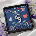 To My Bestie I'll Be There For You Thanks For Coming Into My Life Double Hearts Necklace