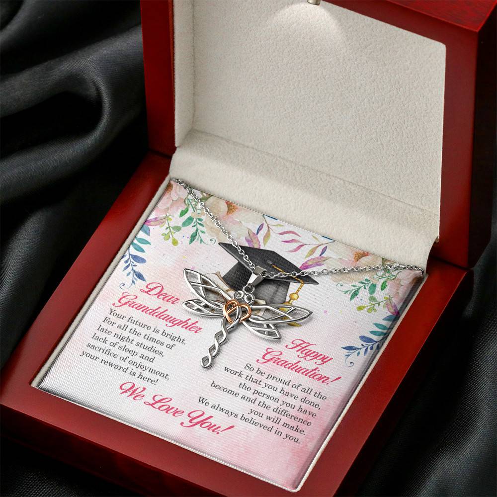 Dear Granddaughter Your Future Is Bright Happy Graduation We Always Believed In You Dragonfly Necklace Dear Granddaughter Your Future Is Bright Happy Graduation We Always Believed In You Dragonfly Necklace