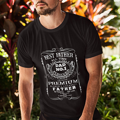 Alternative view of Best Father All Time World's Greatest Number 1 Dad Shirt - Wine Label Dad Shirt - Best Father Shirt