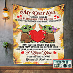 2VT. Baby Yoda My Only Love I Wish I Could blanket mk2