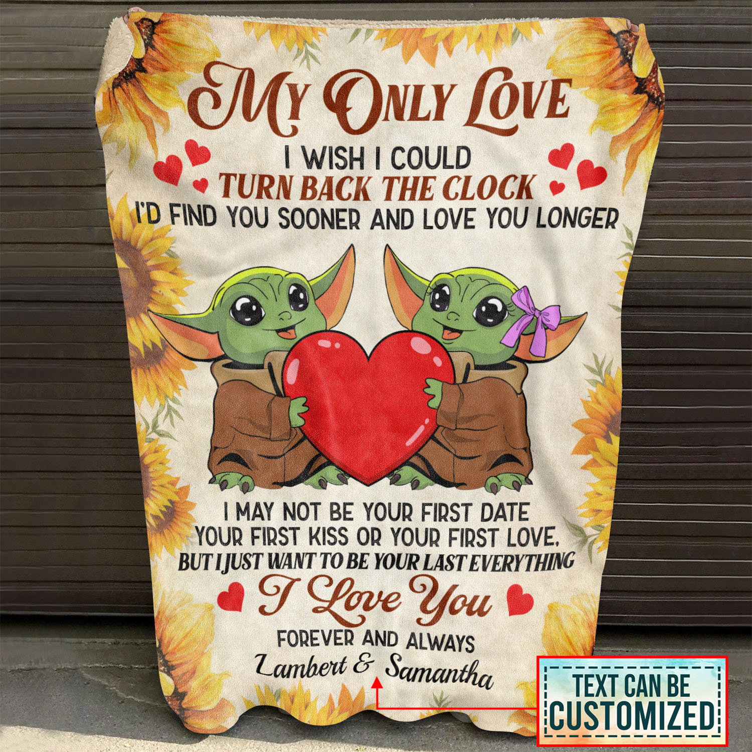 2VT. Baby Yoda My Only Love I Wish I Could blanket mk3