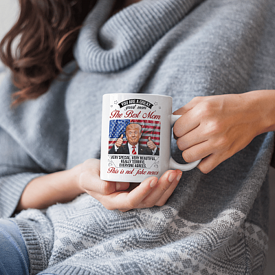 Alternative view of Funny Donald Trump You Are A Great Great Mom The Best Mom Really Terrific This Is Not Fake News Coffee Mug