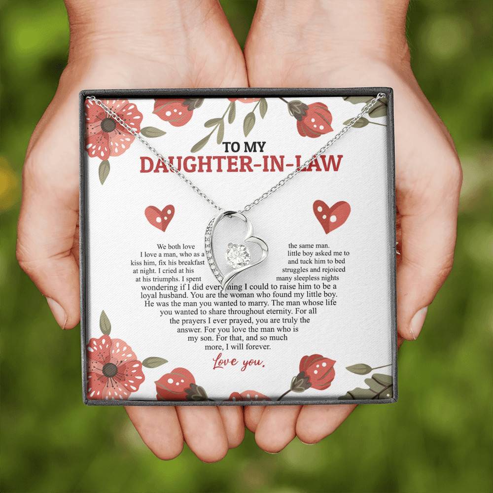 To My Daughter In Law We Both Love The Same Man I Will Forever Love You Forever Love Necklace