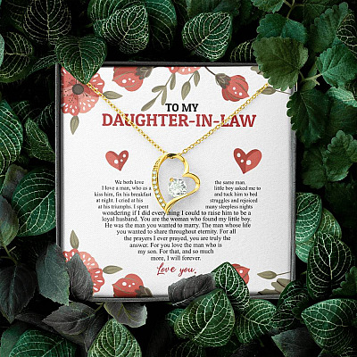To My Daughter In Law We Both Love The Same Man I Will Forever Love You Forever Love Necklace