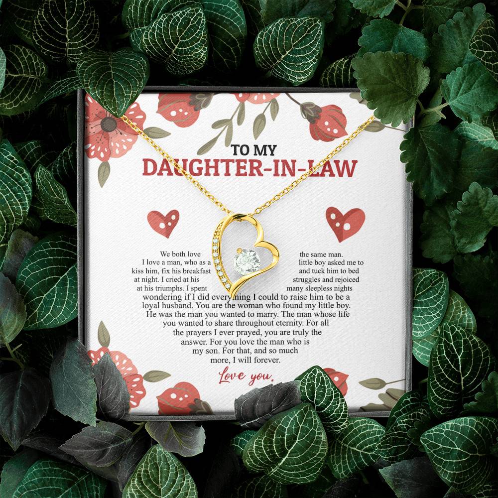 To My Daughter In Law We Both Love The Same Man I Will Forever Love You Forever Love Necklace