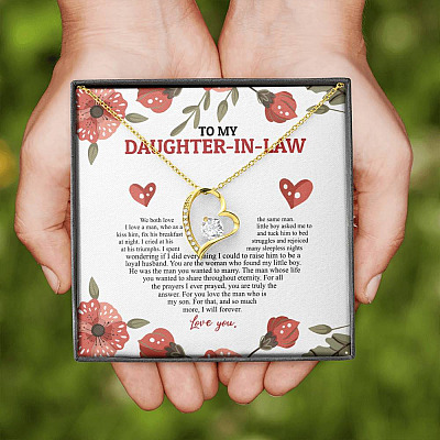 To My Daughter In Law We Both Love The Same Man I Will Forever Love You Forever Love Necklace