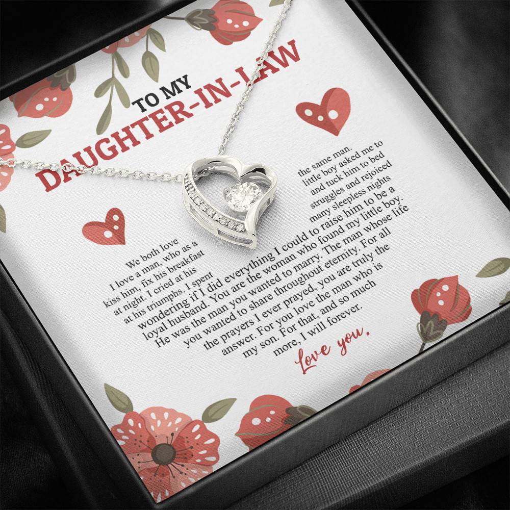 To My Daughter In Law We Both Love The Same Man I Will Forever Love You Forever Love Necklace