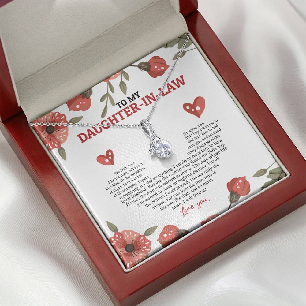 To My Daughter In Law We Both Love The Same Man I Will Forever Love You Alluring Beauty Necklace