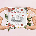 To My Daughter In Law We Both Love The Same Man I Will Forever Love You Love Knot Necklace