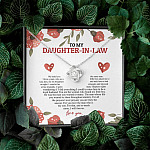 To My Daughter In Law We Both Love The Same Man I Will Forever Love You Love Knot Necklace