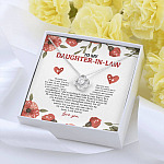 To My Daughter In Law We Both Love The Same Man I Will Forever Love You Love Knot Necklace