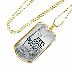 Reel Cool Dad Vintage Fishing Dad Dog Tag Pendant Necklace