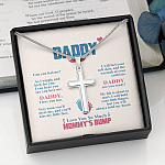 Daddy Can You Feel Me As I Wiggle And Kick For You I Can Hear You Say You Love Me Artisan Crafted Cross Necklace