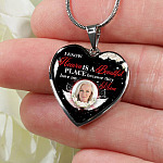 Personalized Photo I Know Heaven Is a Beautiful Place Because They Have My Mom Heart Necklace - Bangle