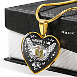 Personalized Photo Mommy Boy's I Used to Be Her Angel Now She Is Mine Memorial Heart Necklace - Bangle - Memorial Gifts