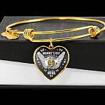 Personalized Photo Mommy Boy's I Used to Be Her Angel Now She Is Mine Memorial Heart Necklace - Bangle - Memorial Gifts