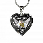 Personalized Photo Mommy Boy's I Used to Be Her Angel Now She Is Mine Memorial Heart Necklace - Bangle - Memorial Gifts